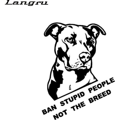 Langru Ban Stupid People Not The Breed Pitbull Car Sticker And Decals Motorcycle Car Accessories Jdm