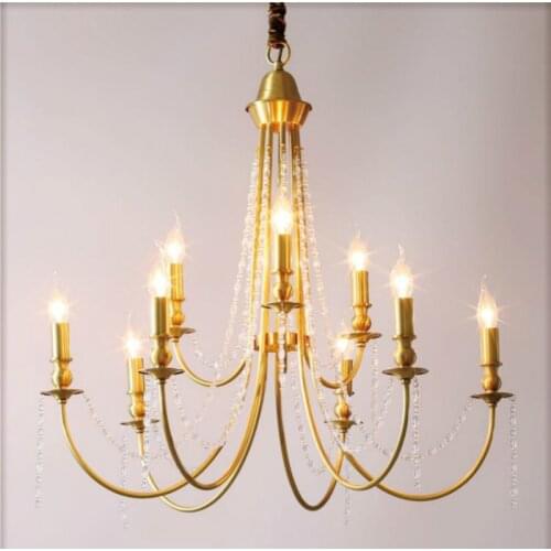 Parlor Living Room Brass Chandelier home Furniture lighting for Modern Led Candelabra Luxury Dining room hanging chandelier lamp