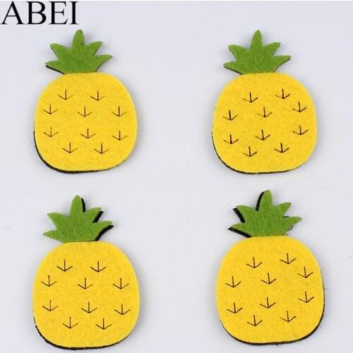 20pcs/lot Cartoon Pineapple Patch Non Woven Fabric Fruits Felt pads Garments Accessories DIY Scrapbooking Wedding Decoration