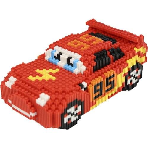 New Disney Series Racing Story Lightning McQueen car model small building blocks puzzle assembled childrens toy gift