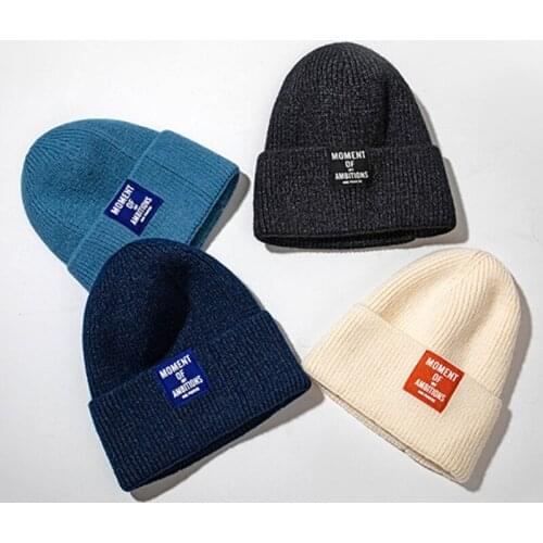 2020 New Unisex Beanies Hat Womens Knitted Hat Autumn Winter Warm Wool Caps Man Casual Lady Bonnets Japanese Soft Conical Cap