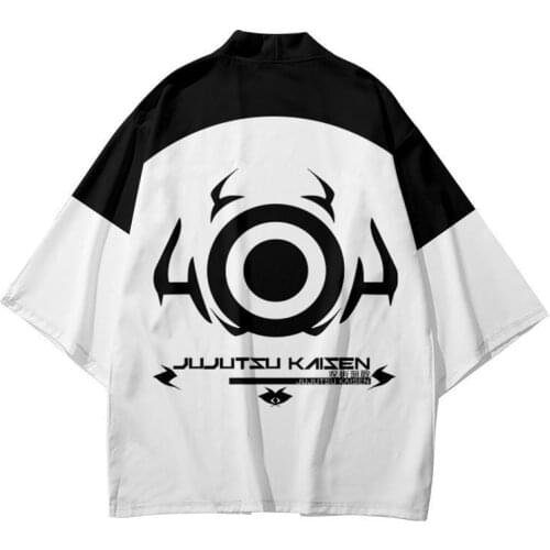 2021 New Anime Jujutsu Kaisen 3D Print Kimono T Shirts Men Women Summer Cardigan Harajuku Style Casual Hip Hop Clothes
