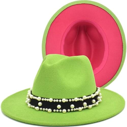 FUODRAO New Fashion Women Colors Patchwork Fedoras Hat Wool Felt Jazz Hat British Classic Cowboy Hat Dropshipping F161