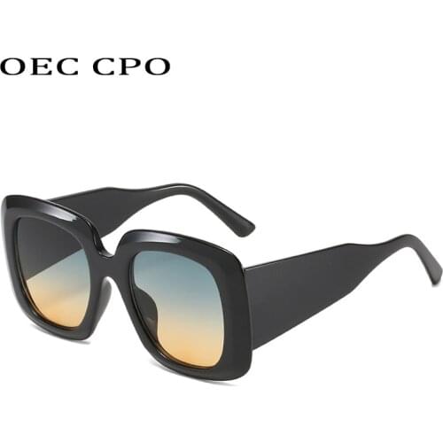 OEC CPO Square Vintage Sunglasses Women Brand Oversized Steampunk Glasses Female Big Frame Eyewear Eyeglasses Men Shades oculos