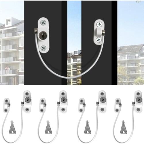 4Pcs Window Locks Children Protection Lock Stainless Steel Window Limiter Baby Safety Infant Security Child Proof Window Locks