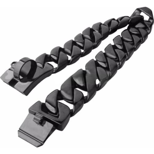 Pet product 30mm big strong stainless steel high quality black dog choke chain collars
