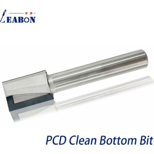 12mm 1/2 Shank Two Flutes PCD Straight Router Bit Wood Bottom Cutter Diamond T Slot Bit CNC Engraving Tool End Milling