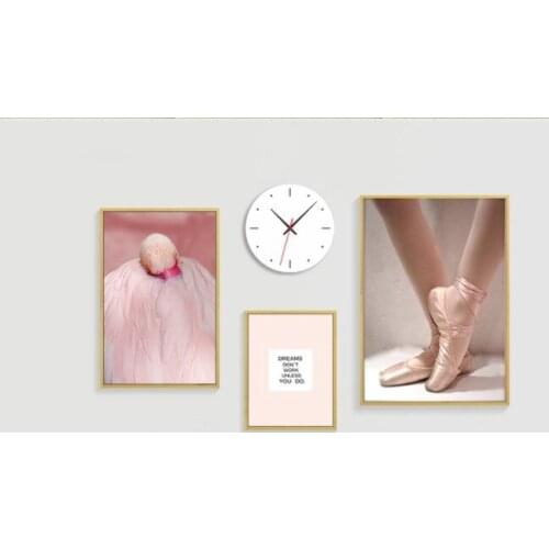 Nordic Modern Simple Pink Dance Decoration Painting Bedroom Living Room Hanging Painting HD Not Framed Flamingo Canvas Painting