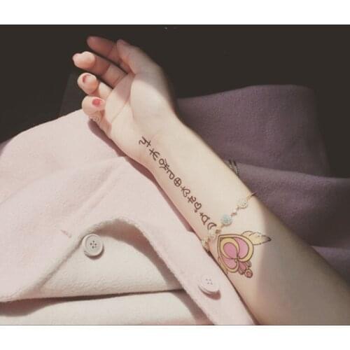 Water Transfer Tattoo Sailor Moon Angel Heart Magic Wand Snake Art Waterproof Temporary Flash Tatto Fake Tatoo for Men Woman