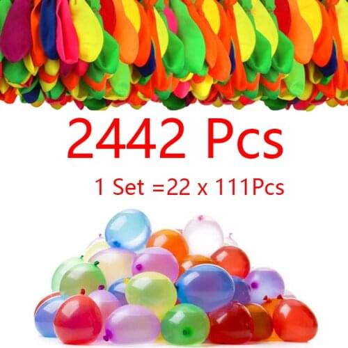 2442 Pcs Water Bomb Balloons Water Balloon Summer Play With Magic Water Balloon Quick Fill Swimming Pool Game Kids Summer Gift