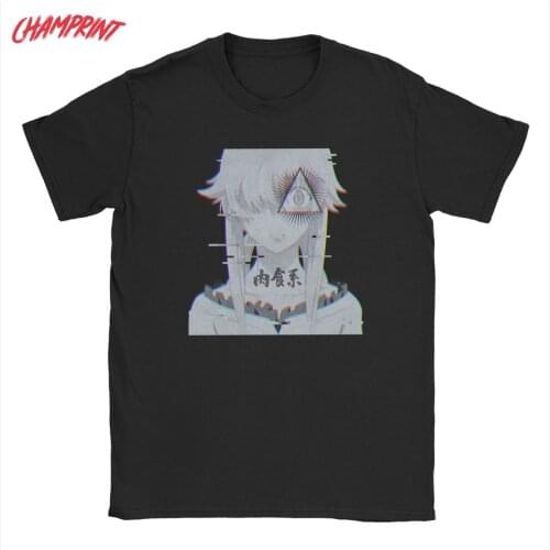 Yuno Gasai Eye The Future Diary Mens T Shirts Anime Fashion Tee Shirt Short Sleeve Crew Neck T-Shirts Cotton Adult Clothes