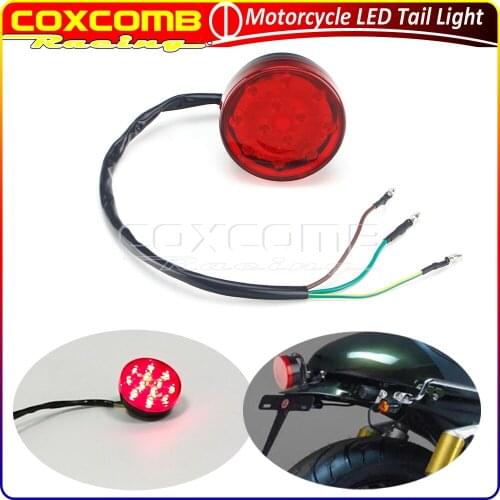 For Honda Suzuki Yamaha Kawasaki Chopper Ducati Cafe Racer Custom Motorcycle 12LEDS Tail Lights Red Indicator Taillight