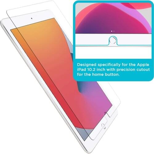 Tablet Tempered Glass Screen Protector Cover for Apple IPad 2020 8th 10.2 Inch HD Eye Protection Anti-Fingerprint Tempered Film