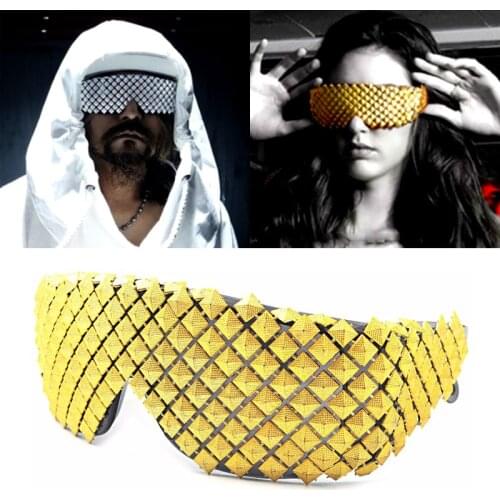 Gold Silver Steampunk Sunglasses for Women Novelty Fashion Luxury Men Sun Glasses Pyramid Party Celebrity Goggles Hip Hop Gothic