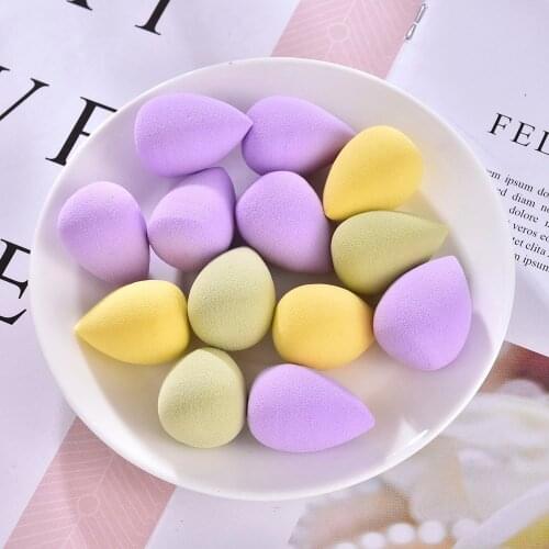 1/2/3Pcs 3 Colors Mini Makeup Egg Super Soft Sponge No Powder Makeup Cotton Lip Makeup Puff Eyeshadow Makeup Egg Random Color
