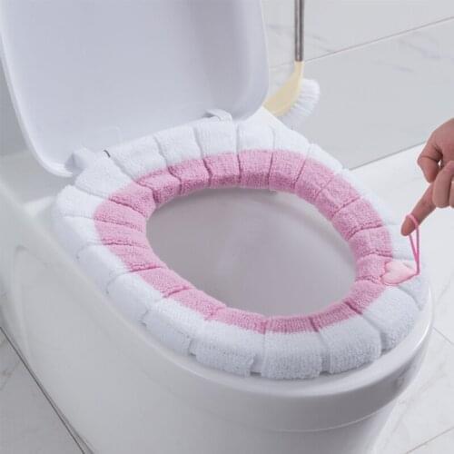 1Pc Household Warm Soft Washable Hand-held Toilet Seat Cover Mat Set For Home Decor Closestool Mat Seat Bathroom Accessories