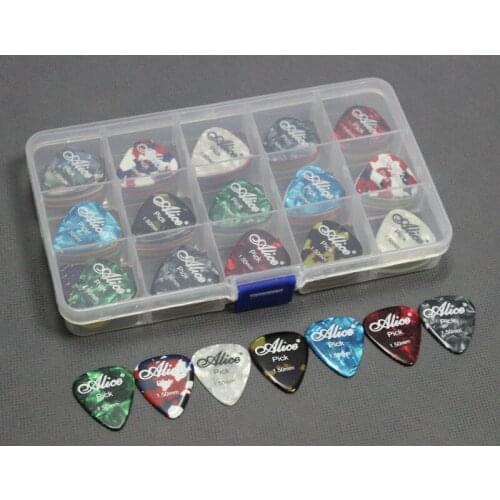 100pcs Alice Celluloid Acoustic Electric Guitar Picks Plectrum BASS ROCK HEAVY METAL 1.50mm + Pick Case
