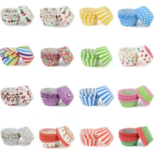 100Pcs/lot Multicolor Cupcake Wrapper Cake Forms Green Blue Red Cupcake Liner DIY Muffin Baking Cake Decoration Tools Cake Tray