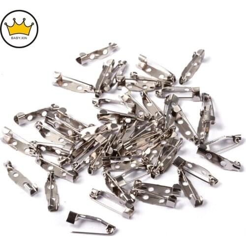 100PCS/Lot Iron Brooch Base Back Bar Badge Holder Safe Lock Brooch Pins for DIY Brooch Jewelry Making Accessories