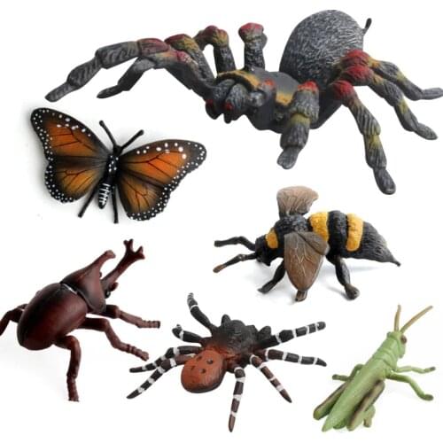 12 Kidns Simulation Insect Figure Collectible Toys Solid Insect Animal Action Figures Kids Animal Sandtable Scene Toys
