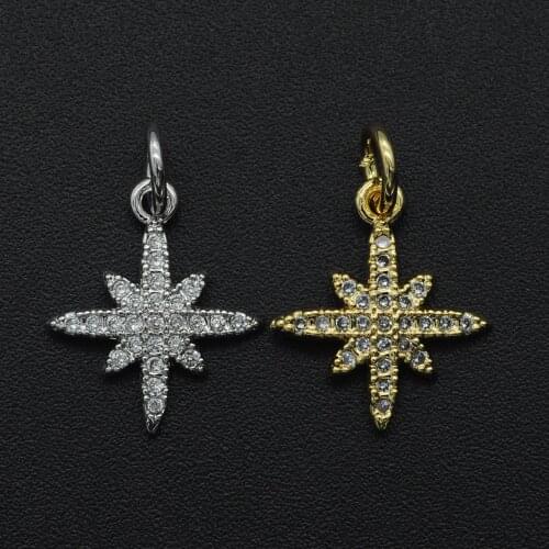 18x12mm 100% CZ Zircon DIY Jewelry Star Charm Pendant Wholesale Bracelet Making Charm Fashion Jewellery Pendants