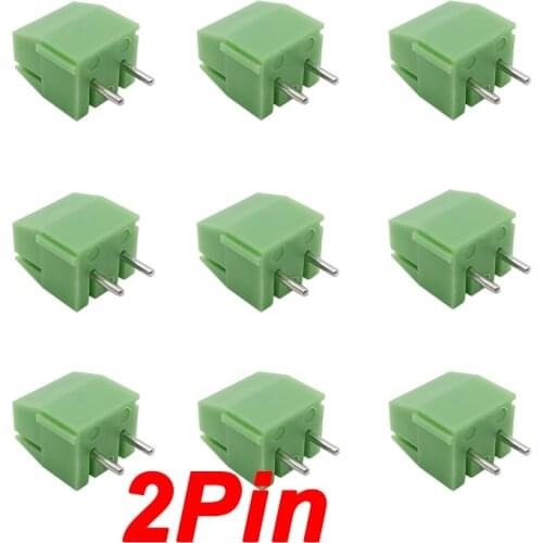 20Pcs/Lot KF396 2 Pin Connector KF396 Pitch 3.96mm 2P Screw Straight Pin PCB Mount Screw Terminal Block Wire Connector Green