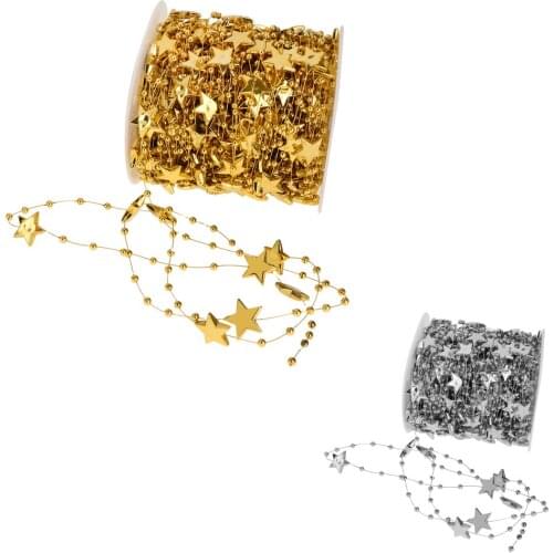 30m Bead Garlands Star Bracelet Accessory Wedding Christmas Tree DIY Clothing Bracelet Decoration