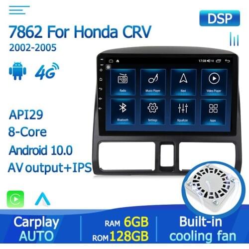 4G LTE IPS DSP Octa Core Car Multimedia Radio Player For Honda CRV 2002-2005 Built-in Carplay Android Auto GPS Navigation