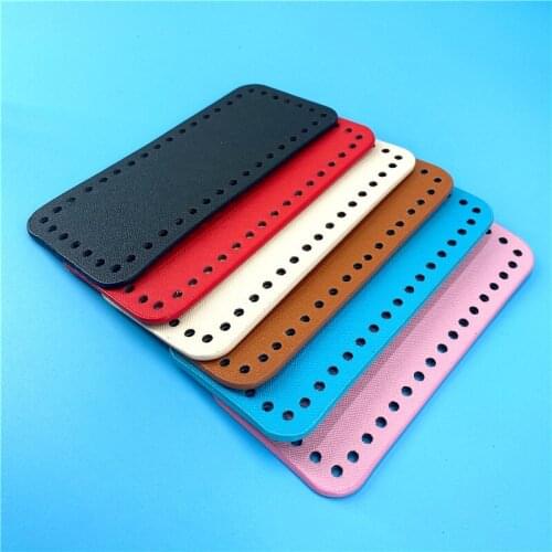5 PCS DIY Woven Bag Material Cross Bottom 18 X 8cm Rivetless Rectangular Leather Bottom Knitting Bag DIY Women Shoulder Bags