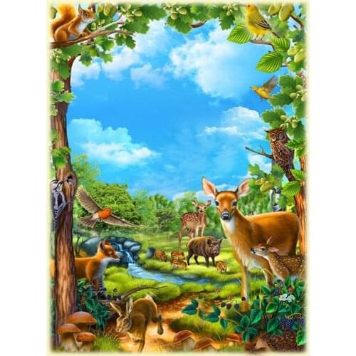 Animal Deer Garden DIY 5D diamond painting Full Square Round Drill mosaic embroidery sale needlework Home decoration AA2596