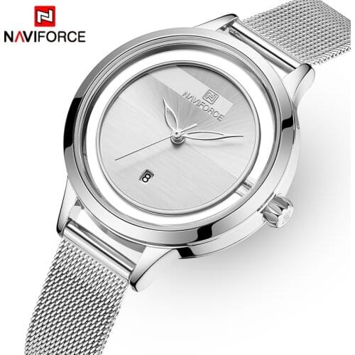 NAVIFORCE Women’s Watches Beautiful Unique Design Quartz Wristwatch Ladies Clock Female Fashion Dress Dial Watch Montre Femme