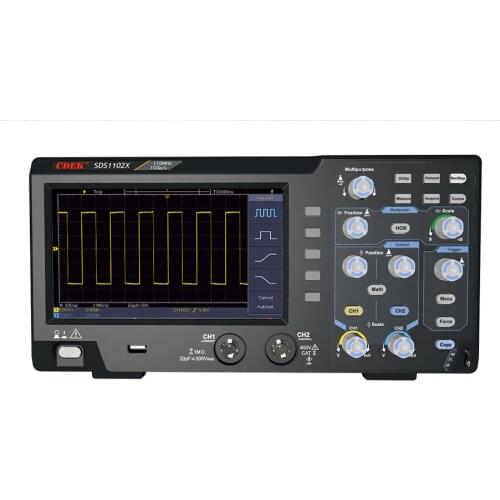 SDS1102X 110MHz 1GS/s Bandwidth Digital Storage Oscilloscope 2 Channels 7''inch LCD Display Portable USB Digital Oscilloscopes