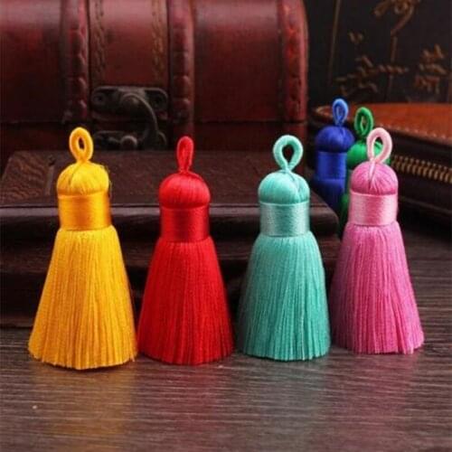 DIY 4pcs Handmade exquisite Rayon Tassel Pendant DIY Jewelry Earrings makeing 4CM