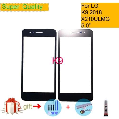 For LG K9 2018 LM X210ULMG LM X210CM LMX210EMW Touch Screen Front Glass Panel Front Outer Glass Lens For LG K9 LCD Glass