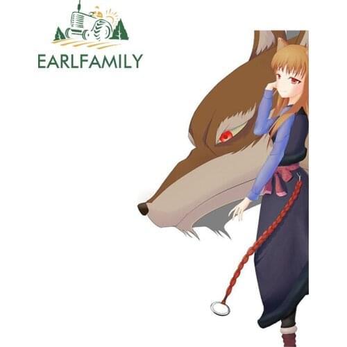 EARLFAMILY 13cm x 7cm for Spice and Wolf Peeking Car Stickers Vinyl Decal Waterproof Scratch-Proof Windshield Laptop Car Styling