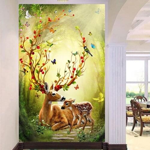 Europe New Facailu Cross Stitch Embroidery Living Room Large Simple Modern Landscape Vertical Version Porch Simple