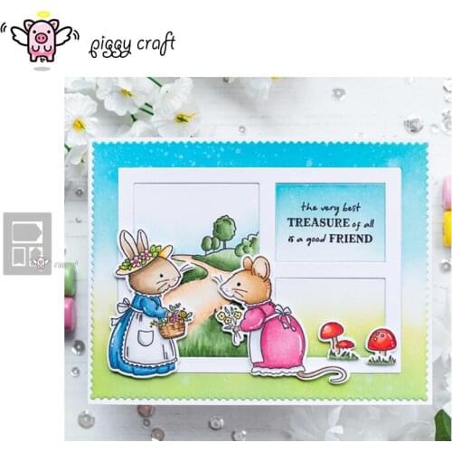 Piggy Craft metal cutting dies cut die mold Tag Photo Frame Scrapbook paper craft knife mould blade punch stencils dies