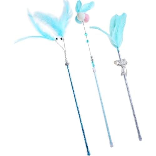 HOOPET Cat Toys Interactive Cat Stick Feather With Small Bell Kitten Funny Colorful Pet Cat Supplies