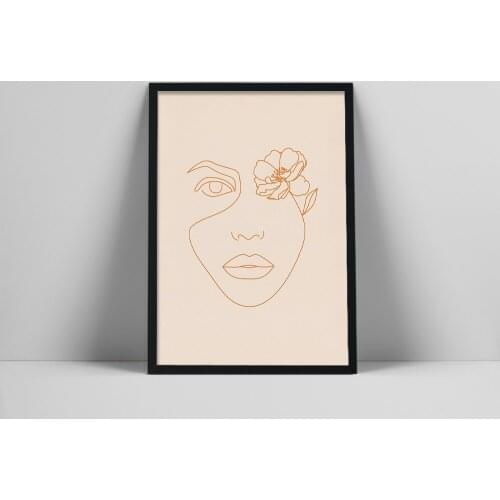 Flower Eye Art Print | Flower Line Illustration | Fine Line Flower Wall Art | Female Face Line Drawing Wall Print | Fine | Nara