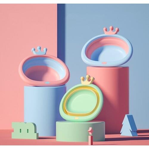 2020 Hot Selling New Design Foldable Baby Wash Basin with Crown, Rabbit, Airplane Type
