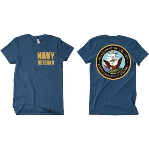 T-shirt Usn Us Navy Veteran Military Blue Fox Outdoor 63-4851 2019 Short Sleeve Mans Tee