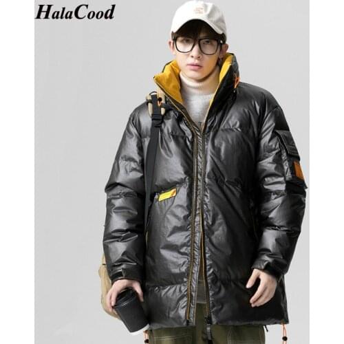 HALACOOD Men 2021 Winter New Casual Long Thick Waterproof Parkas Down Jacket Coat Men Outwear Fashion Pockets Parka Jacket 4XL