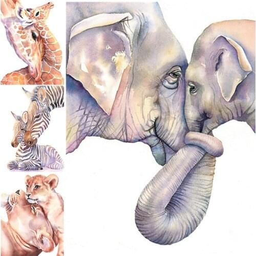 Mother And Child Animals DIY Diamond Painting Elephant Full Round Drill Diamond Embroidery Manual Handicraft Cross Stitch Kit 08