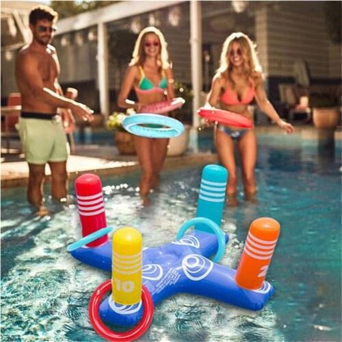 Inflatable Ring Toss Pool Game Toys Floating Swimming Pool Ring with 4 Pcs Rings Water Sports Swimming Pool Toys 2020 Dropship