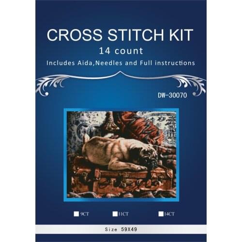 Oneroom Sleeping dog Embroidery Needlework Crafts 14CT Unprinted DMC DIY Quality Cross Stitch Kits Handmade Arts Decor