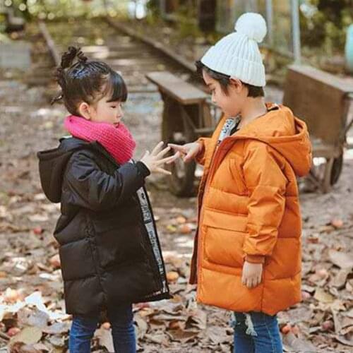 2020 Winter Girls Boys White Duck Down Parkas Coats Children Down Jacket Hooded Outdoor Thicken Warm Outwear Size For 110-150