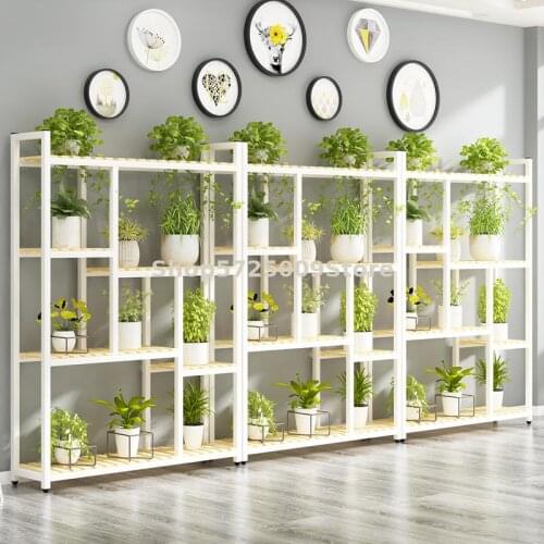 Flower stand wrought iron living room display stand indoor multi-layer shelf flower pot green radish stand floor-standing balcon