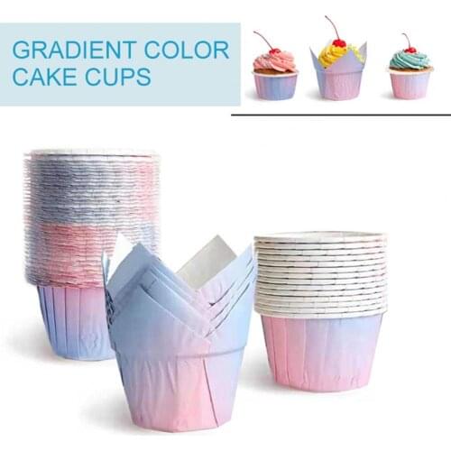 Portable 100Pcs Great Waterproof Thickened Cupcake Liners 3 Styles Muffin Cupcake Cases No Odor for Bakery