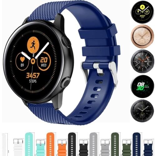 20mm strap for Samsung gear S2 silicone Watch Band belt 42mm active galaxy sports clock 2 40mm replacement wrist Strap Bracelet