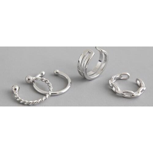 Real 925 sterling silver no pierced clip earrings sets for women, fashion twisted clip on earrings brincos earcuff set jewelry